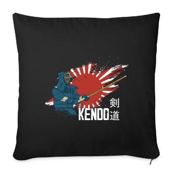 Kendo Japanese Samurai Warrior Katana Fighter - Sofa pillowcase 17,3'' x 17,3'' (45 x 45 cm) - black - Front