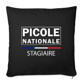 Picole Nationale - Stagiaire - Housse de coussin décorative 45 x 45 cm - noir - Devant