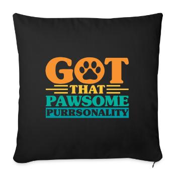 Chat parents chats dictons chat cadeau - Housse de coussin décorative 45 x 45 cm - noir - Devant