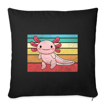 Retro Axolotl Design for Axolotl Lovers - Sofa pillowcase 17,3'' x 17,3'' (45 x 45 cm) - black - Front