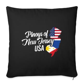 Filipinos of New Jersey Design for Proud Fil-Ams - Sofa pillowcase 17,3'' x 17,3'' (45 x 45 cm) - black - Front