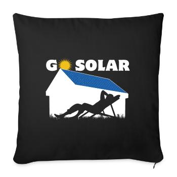 Go Solar - Photovoltaics - Solar Energy - Horizon - Sofa pillowcase 17,3'' x 17,3'' (45 x 45 cm) - black - Front