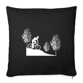 Mountainbiking Hill Biking Mountain Downhill Biker - Sofa pillowcase 17,3'' x 17,3'' (45 x 45 cm) - black - Front