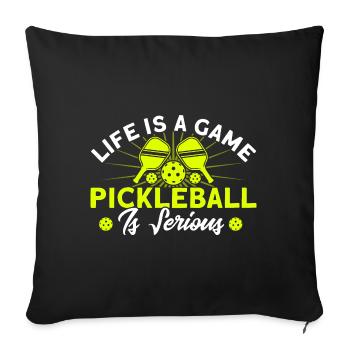 Paddleball Pickleball jouer Pickleball joueurs - Housse de coussin décorative 45 x 45 cm - noir - Devant