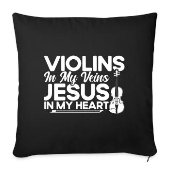 Violon Orchestra Violon Play Gift - Housse de coussin décorative 45 x 45 cm - noir - Devant