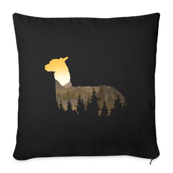 Llama - Sofa pillowcase 17,3'' x 17,3'' (45 x 45 cm) - black - Front
