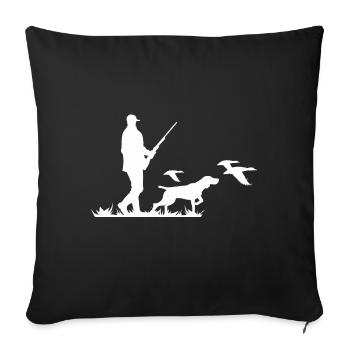 Chasseur de chiens de chasse Waidmann Symbole de chasse Silhouette - Housse de coussin décorative 45 x 45 cm - noir - Devant