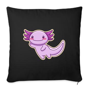 Purple Axolotl Design for Axolotl Lovers - Sofa pillowcase 17,3'' x 17,3'' (45 x 45 cm) - black - Front