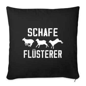 Schafe Flüsterer Lamm Kalb Geschenk - Housse de coussin décorative 45 x 45 cm - noir - Devant