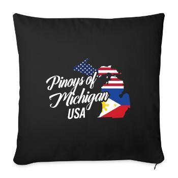 Les Philippins du Michigan conçoivent pour Proud Fil-Ams - Housse de coussin décorative 45 x 45 cm - noir - Devant