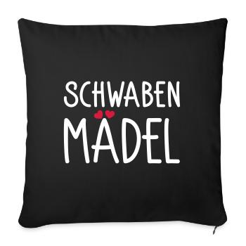 Schwabenmädel - Sofakissenbezug 45 x 45 cm - Schwarz - Vorne