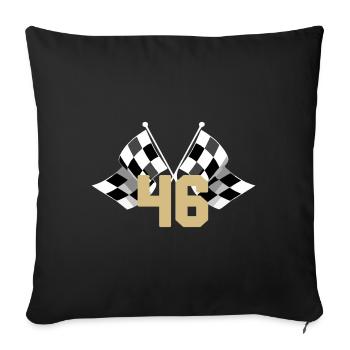 Motorsport No. 46 Moto - Sofa pillowcase 17,3'' x 17,3'' (45 x 45 cm) - black - Front