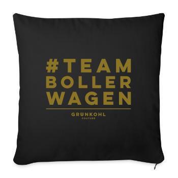 Grünkohl Kohlfahrt Kohltour Team Bollerwagen - Sofakissenbezug 45 x 45 cm - Schwarz - Vorne