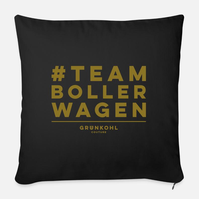 Grünkohl Kohlfahrt Kohltour Team Bollerwagen - Sofakissenbezug 45 x 45 cm - Schwarz