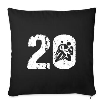 Motorcycle 20 Motorcyclist Moto - Sofa pillowcase 17,3'' x 17,3'' (45 x 45 cm) - black - Front
