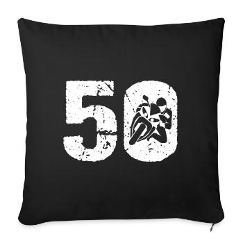 Motorcycle 50 Motorcyclist Moto - Sofa pillowcase 17,3'' x 17,3'' (45 x 45 cm) - black - Front