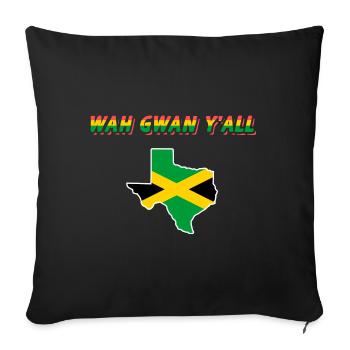 Jamaikanisch-texanisches Design für Einwanderer - Sofakissenbezug 45 x 45 cm - Schwarz - Vorne