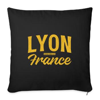 Retro Lyon lettering - Sofa pillowcase 17,3'' x 17,3'' (45 x 45 cm) - black - Front