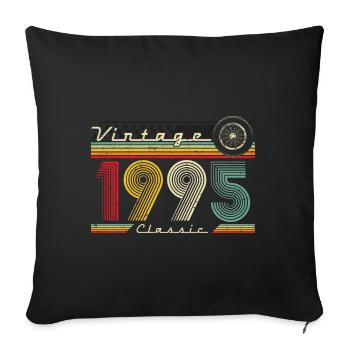 1995 Birthday Born In 1995 Retro Vintage - Sofa pillowcase 17,3'' x 17,3'' (45 x 45 cm) - black - Front