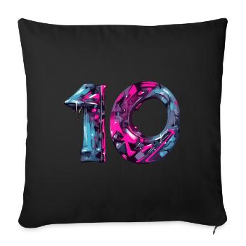 NO. 10 NUMBER 10 COOL 10TH BIRTHDAY - Sofa pillowcase 17,3'' x 17,3'' (45 x 45 cm) - black - Front