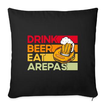 Gourmands vénézuéliens Arepa Gesche - Housse de coussin décorative 45 x 45 cm - noir - Devant