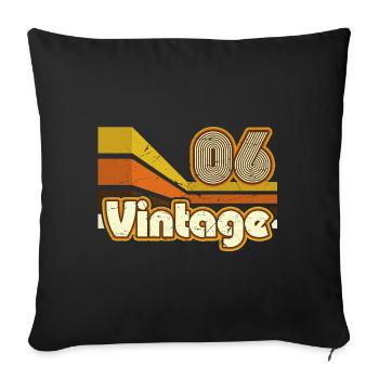2006 Anniversaire né en 2006 Retro Vintage - Housse de coussin décorative 45 x 45 cm - noir - Devant