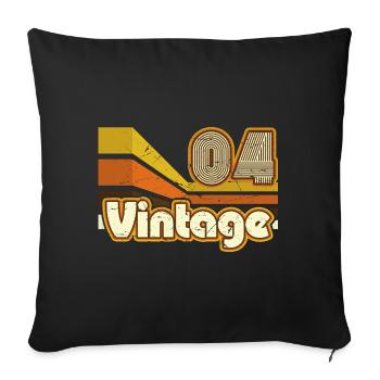 2004 Birthday born in 2004 Retro Vintage - Sofa pillowcase 17,3'' x 17,3'' (45 x 45 cm) - black - Front