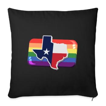 Conception de carte du Texas pour les fiers LGBT Plus Texans - Housse de coussin décorative 45 x 45 cm - noir - Devant