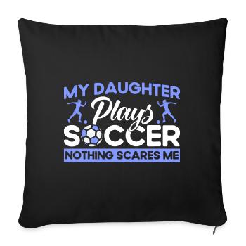 Cadeau de football de fan de sport de mère - Housse de coussin décorative 45 x 45 cm - noir - Devant