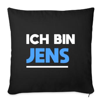 Jens Name Spruch für stolze Jens - Sofakissenbezug 45 x 45 cm - Schwarz - Vorne
