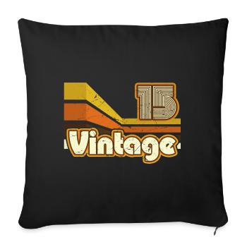 2015 Anniversaire né en 2015 Retro Vintage - Housse de coussin décorative 45 x 45 cm - noir - Devant