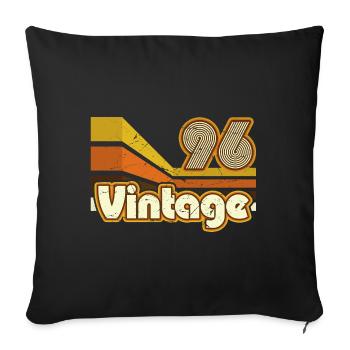 1996 Anniversaire né en 1996 Retro Vintage - Housse de coussin décorative 45 x 45 cm - noir - Devant