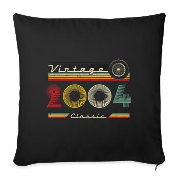 2004 Anniversaire Né En 2004 Rétro Millésime - Housse de coussin décorative 45 x 45 cm - noir - Devant