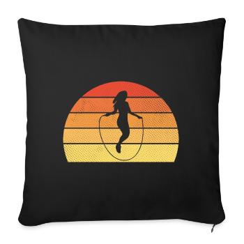 Retro Sunset Design for Rope Jumpers - Sofa pillowcase 17,3'' x 17,3'' (45 x 45 cm) - black - Front