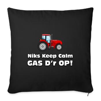farmer - Nothing calm, gas on it! Farmers tractor - Sofa pillowcase 17,3'' x 17,3'' (45 x 45 cm) - black - Front