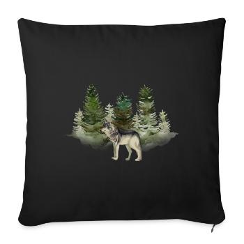 Wolf - Housse de coussin décorative 45 x 45 cm - noir - Devant