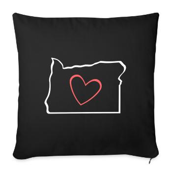 Heart Oregon Karte Design für stolze Oregonianer - Sofakissenbezug 45 x 45 cm - Schwarz - Vorne
