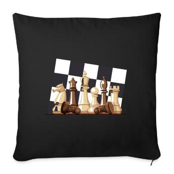 Chess board - Sofa pillowcase 17,3'' x 17,3'' (45 x 45 cm) - black - Front