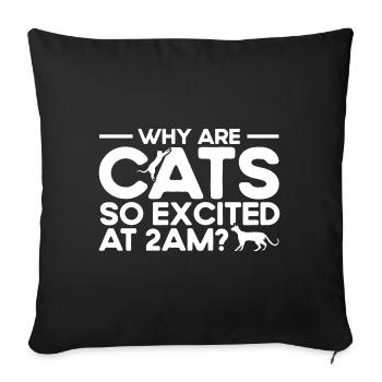 Chat Chat Parents Chats Dictons Cadeau - Housse de coussin décorative 45 x 45 cm - noir - Devant