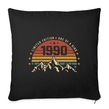 Born in 1990 - Vintage Birthday Gift 1990 - Sofa pillowcase 17,3'' x 17,3'' (45 x 45 cm) - black - Front