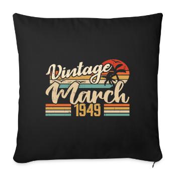 March 1949 Anniversary Gift March 1949 Gift - Sofa pillowcase 17,3'' x 17,3'' (45 x 45 cm) - black - Front