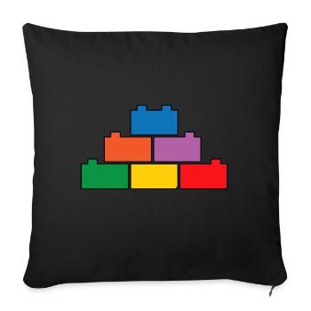 Brick Builder Spielzeug Blöcke Klemmblöcke Steine Steine - Sofakissenbezug 45 x 45 cm - Schwarz - Vorne