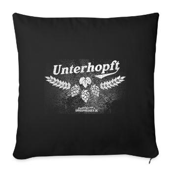 Unterhopft Distressed Motiv für Craft Bier Fans - Sofakissenbezug 45 x 45 cm - Schwarz - Vorne