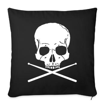 DRUMS SHIRT - Sofakissenbezug 45 x 45 cm - Schwarz - Vorne