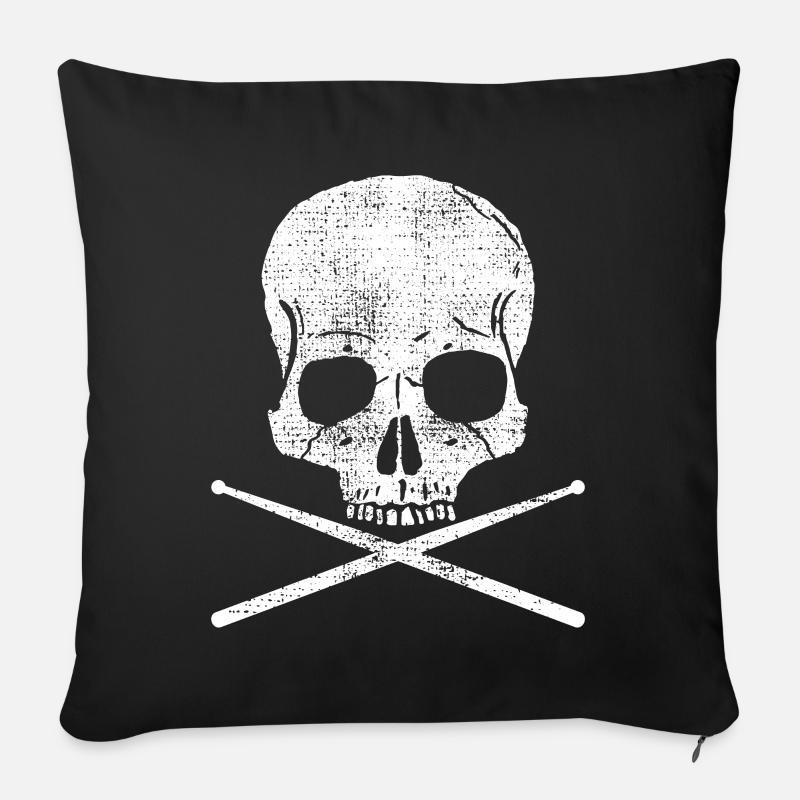 Schlagzeug Drumsticks Schlagzeuger - Sofakissenbezug 45 x 45 cm - Schwarz