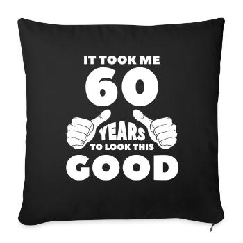 60th birthday gift birthday present - Sofa pillowcase 17,3'' x 17,3'' (45 x 45 cm) - black - Front