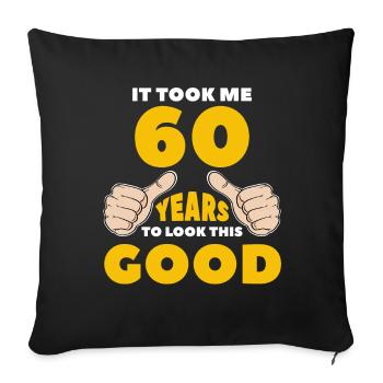 60th birthday gift birthday present - Sofa pillowcase 17,3'' x 17,3'' (45 x 45 cm) - black - Front