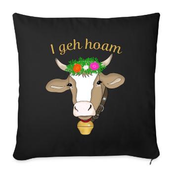 Cow cattle drive farm - Sofa pillowcase 17,3'' x 17,3'' (45 x 45 cm) - black - Front