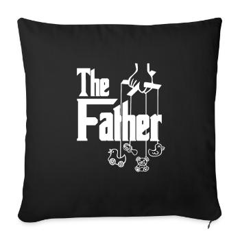 Father son daughter family dad father's day gift - Sofa pillowcase 17,3'' x 17,3'' (45 x 45 cm) - black - Front