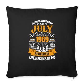 July 1969 - Sofa pillowcase 17,3'' x 17,3'' (45 x 45 cm) - black - Front